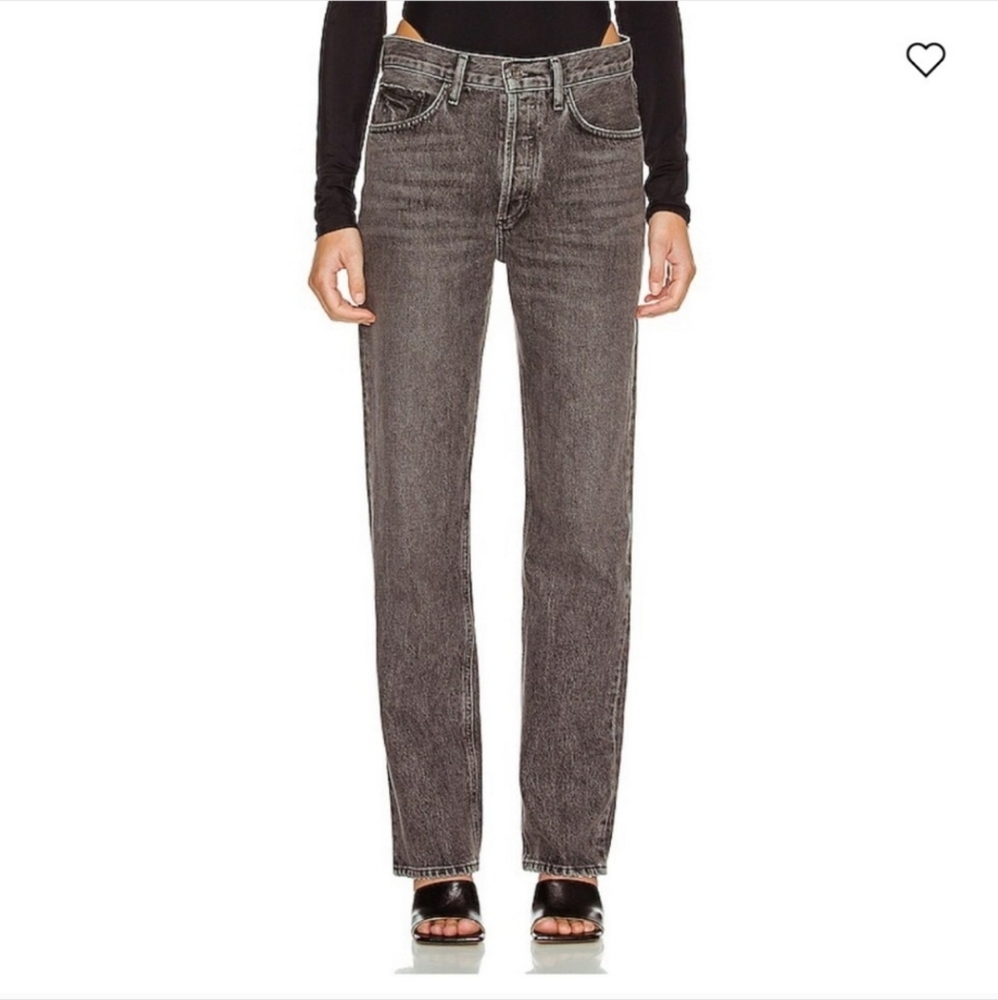 Agolde Women's Straight Leg Jeans in Washed Black